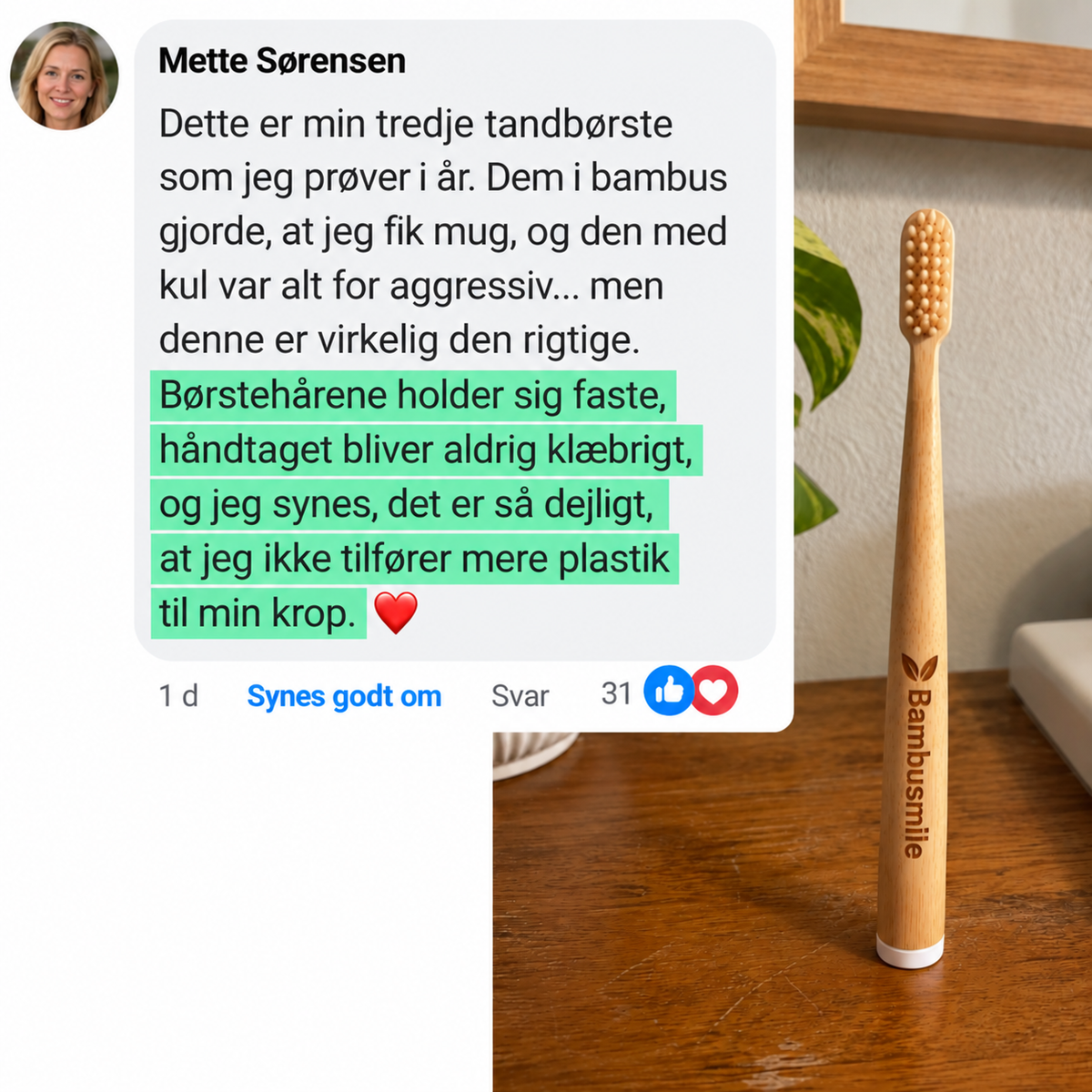 Bambusmile Naturlig Tandbørste (4-pak)