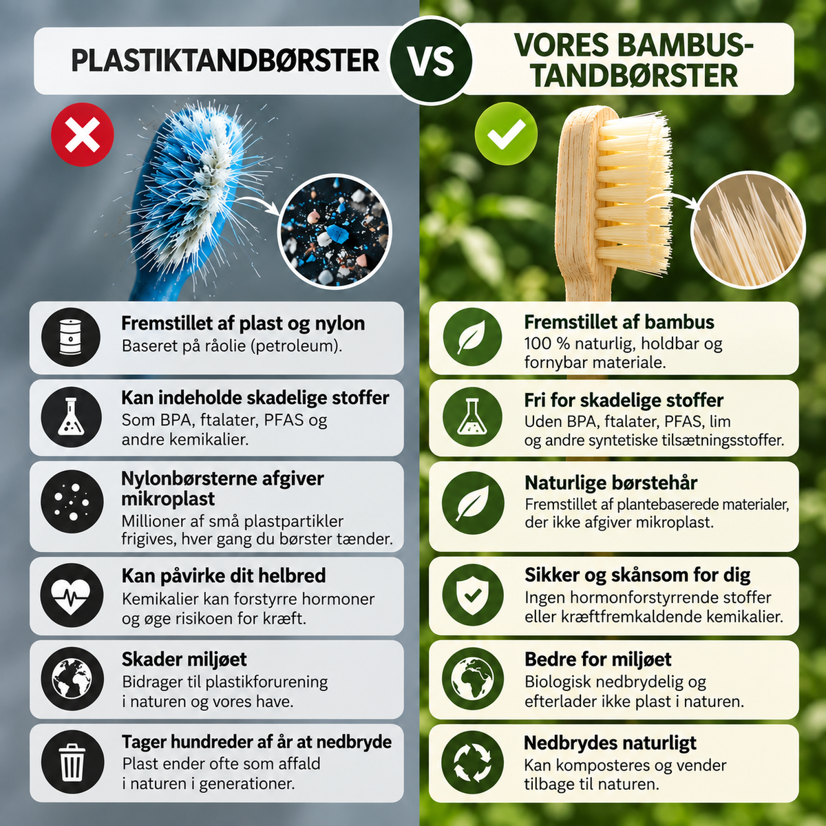 Bambusmile Naturlig Tandbørste (4-pak)