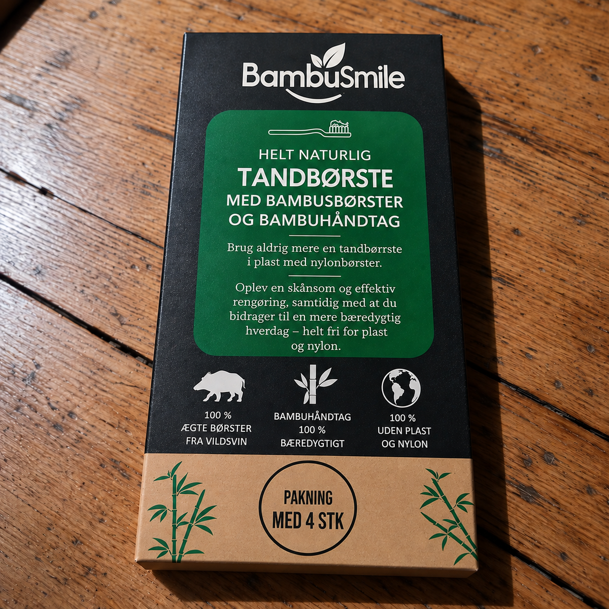 Bambusmile Naturlig Tandbørste (4-pak)
